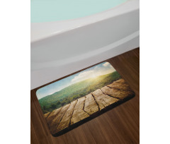 Mountain Side Landscape Bath Mat