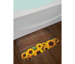 Autumn Sunflower Motif Bath Mat