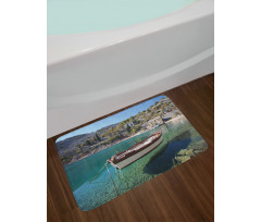 Tranquil Scene Boat on Bay Bath Mat