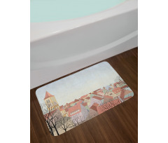 Pedestrian Town Cityscape Bath Mat