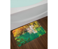 Colorful Forest and Lake Bath Mat