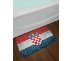 Flag with Mosaic Squares Bath Mat