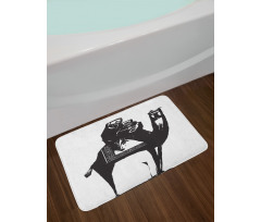 Death Drinks Wine on Camel Bath Mat