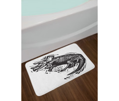 Woodcut Fossil Dinosaur Bath Mat