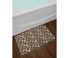 Prehistoric Creature Bones Bath Mat