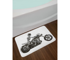 Crazy Halloween Motorbike Bath Mat