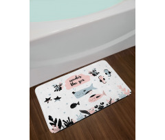 Under the Sea Fauna Cartoon Bath Mat