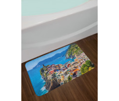 Italy Houses Cliff and Sea Bath Mat