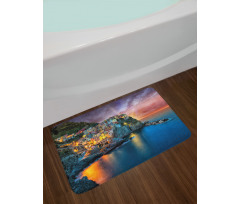 Night View Coast Village Bath Mat