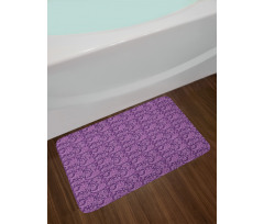 Floral Motif Damask Bath Mat