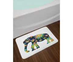 Oriental Floral Elephant Bath Mat