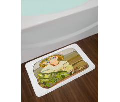 Traditional Slavic Girl Bath Mat