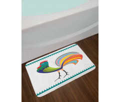 Vivid Polish Rooster Motif Bath Mat