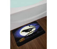 Full Moon Night Bird Bath Mat