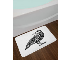 Gothic Bird Font Pattern Bath Mat