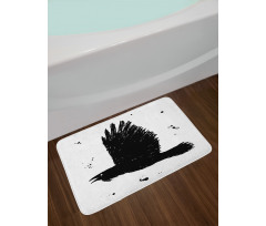 Gothic Ink Sketch Bird Bath Mat