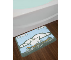 Greek Galley with Oars Sail Bath Mat