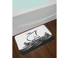 Greek Ship on Sea Bath Mat