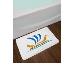 Colorful Greek Ship Sign Bath Mat