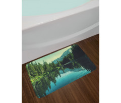 Tree Reflections on Calm Water Bath Mat