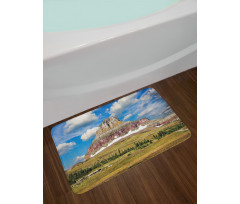 Rugged Peak and Cloudy Sky Bath Mat