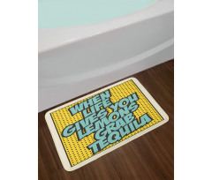 Retro Design Funny Words Bath Mat