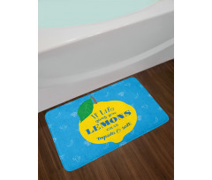 Mexican Words on Lemon Bath Mat