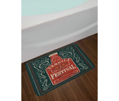 Retro Swirls and Bottle Bath Mat