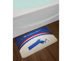 Map Silhouette Stars Bath Mat