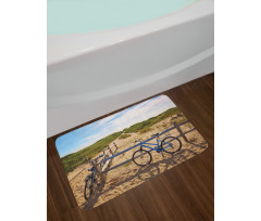 Bicycles and Fences Bath Mat