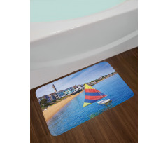 Rainbow Boat Sailing Bath Mat