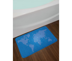 Flight Routes on World Map Bath Mat