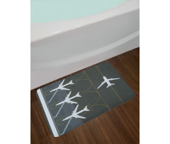 Landed Parked Airplanes Bath Mat