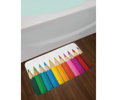 Colorful Pencils Macro Photo Bath Mat