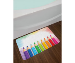 Realistic Colorful Pencils Bath Mat