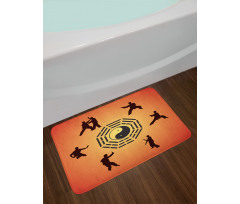 Yin Yang and Karate Poses Bath Mat