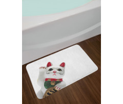 Lucky Cat Neko Waveing Bath Mat