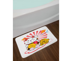 Fishbones Lucky Cat Bath Mat