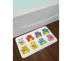 Colorful Maneki Neko Bath Mat