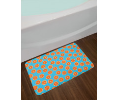 Exotic Citrus Fruit Round Bath Mat