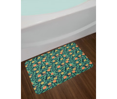 Citrus Leaf Botanical Art Bath Mat