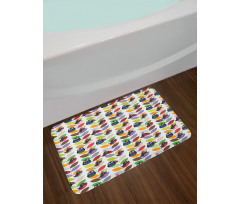 Abstract Vivid Birds Bath Mat