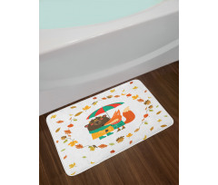 Autumn Fox and Bear Bath Mat