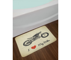 Grunge Flat Motorcycle Bath Mat