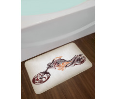Curvy Floral Bike Bath Mat
