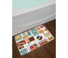 Vintage Electronics Art Bath Mat