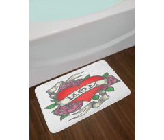 Heart with Roses and Mom Bath Mat