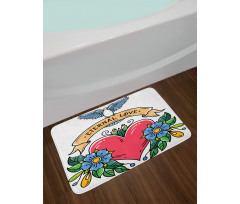 Eternal Love Flora Heart Bath Mat