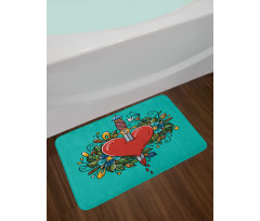 Bleeding Heart Flowers Bath Mat