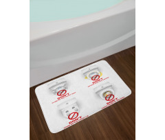 Toilet Bowls Warning Bath Mat